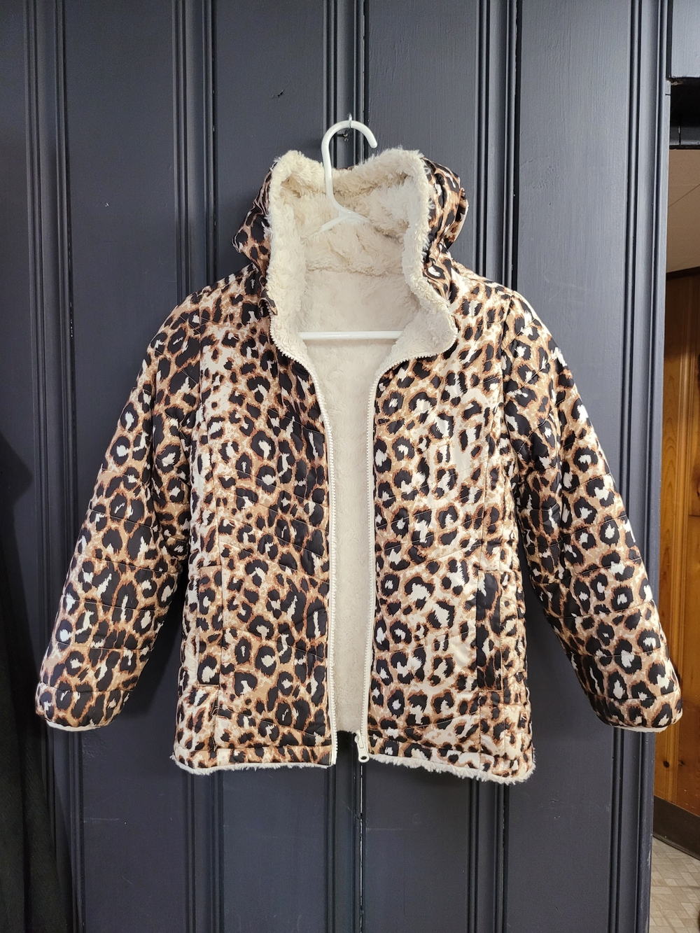 Leopard Print Reversible Coat